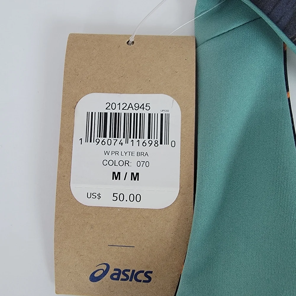 Asics NEW Women's Sz M Black Multi Color PR Lyte Yoga‎ Activewear Sports Bra